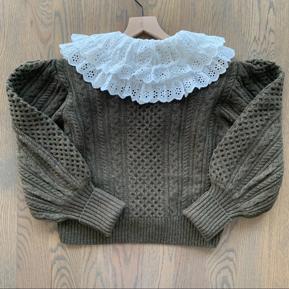 NWT Sea New York Melanie Cardigan in Army Green Size Small - Picture 11 of 11